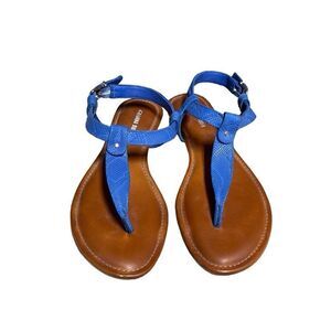 Gianni Bini Blue Snakeskin Thong Sandal Size 9.5